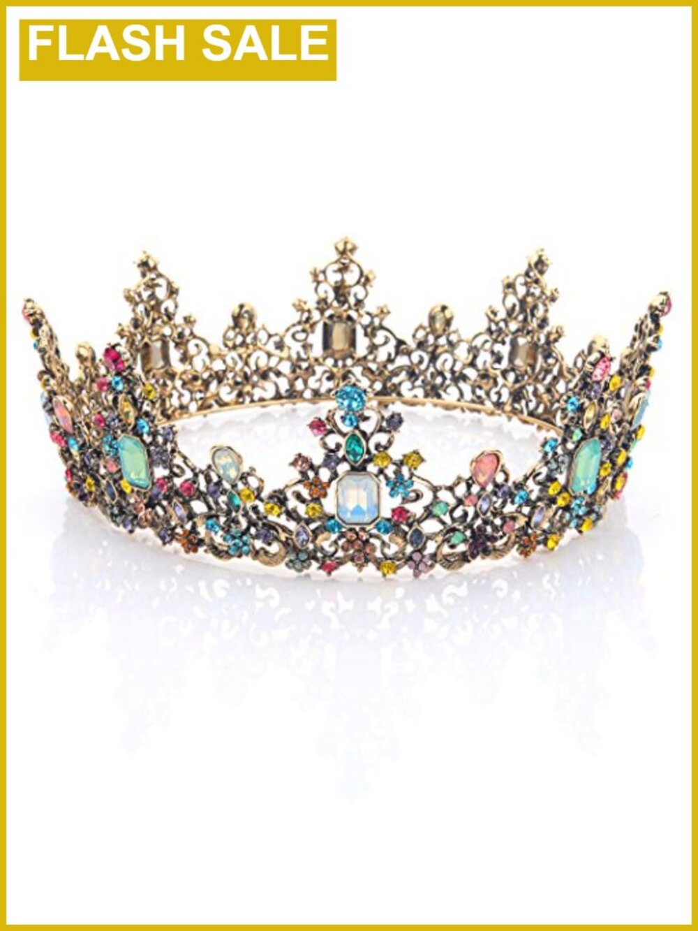 Baroque Rhinestone Crystal Tiara Crown Wedding Bridal Queen Headpiece